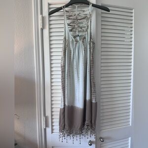 Earthbound Dress Size Small Tie-dye Design with fringe lace